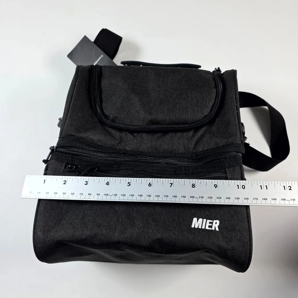 MIER Lunch Bag Black Dual Compartment Insulated Tactical Meal Prep Box Travel